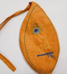Radhe Krishna Bag to Carry Spiritual Books and Garland Also Embroidery Japa Bag